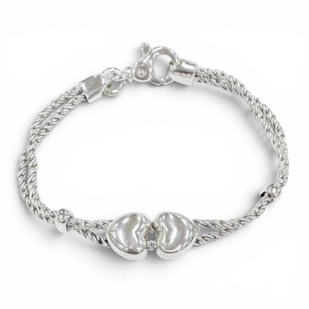 TIFFANY Vintage Silver Heart Charm Bracelet